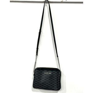 Michael Kors Black Jet Set Large Logo Crossbody Shoulder Bag